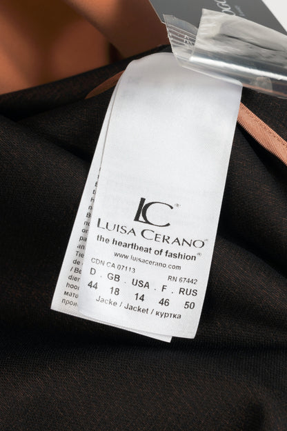 Luisa Cerano Tan Cotton Double-Breasted Utility-Style Blazer