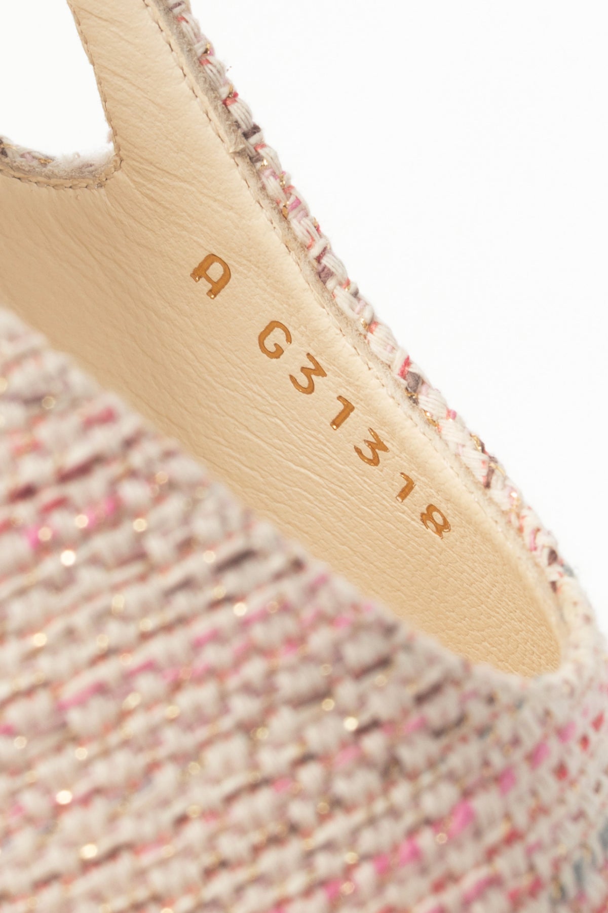 Chanel pink tweed cap toe sling back