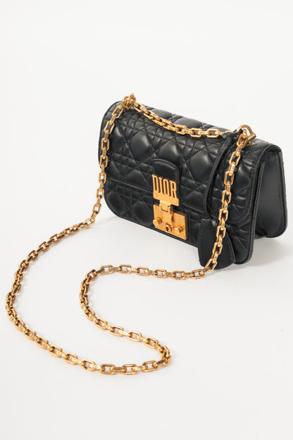 Dior black cannage heavy chain crossbody