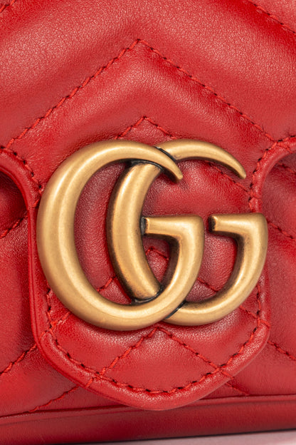 Gucci red mini marmont bag