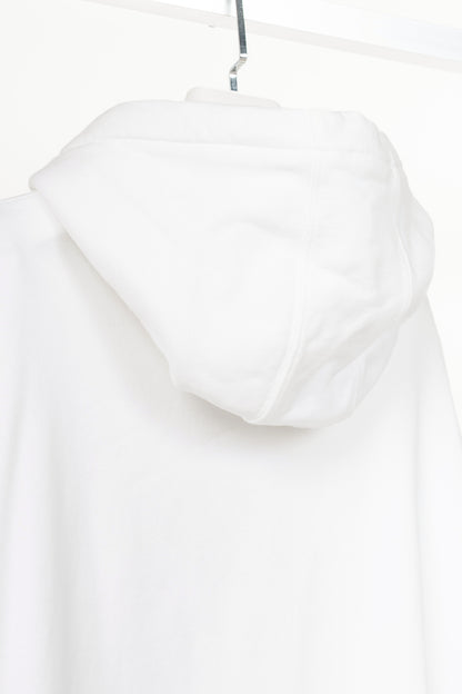 Burberry White Deer-Embroidered Cotton Oversized Hoodie