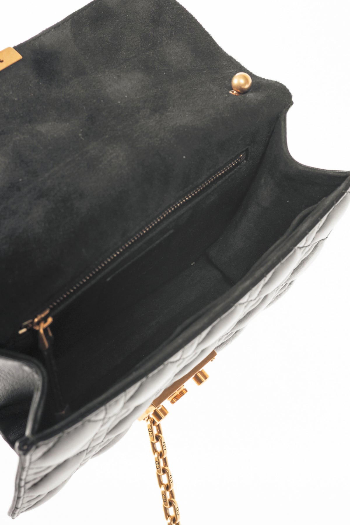 Dior black cannage heavy chain crossbody