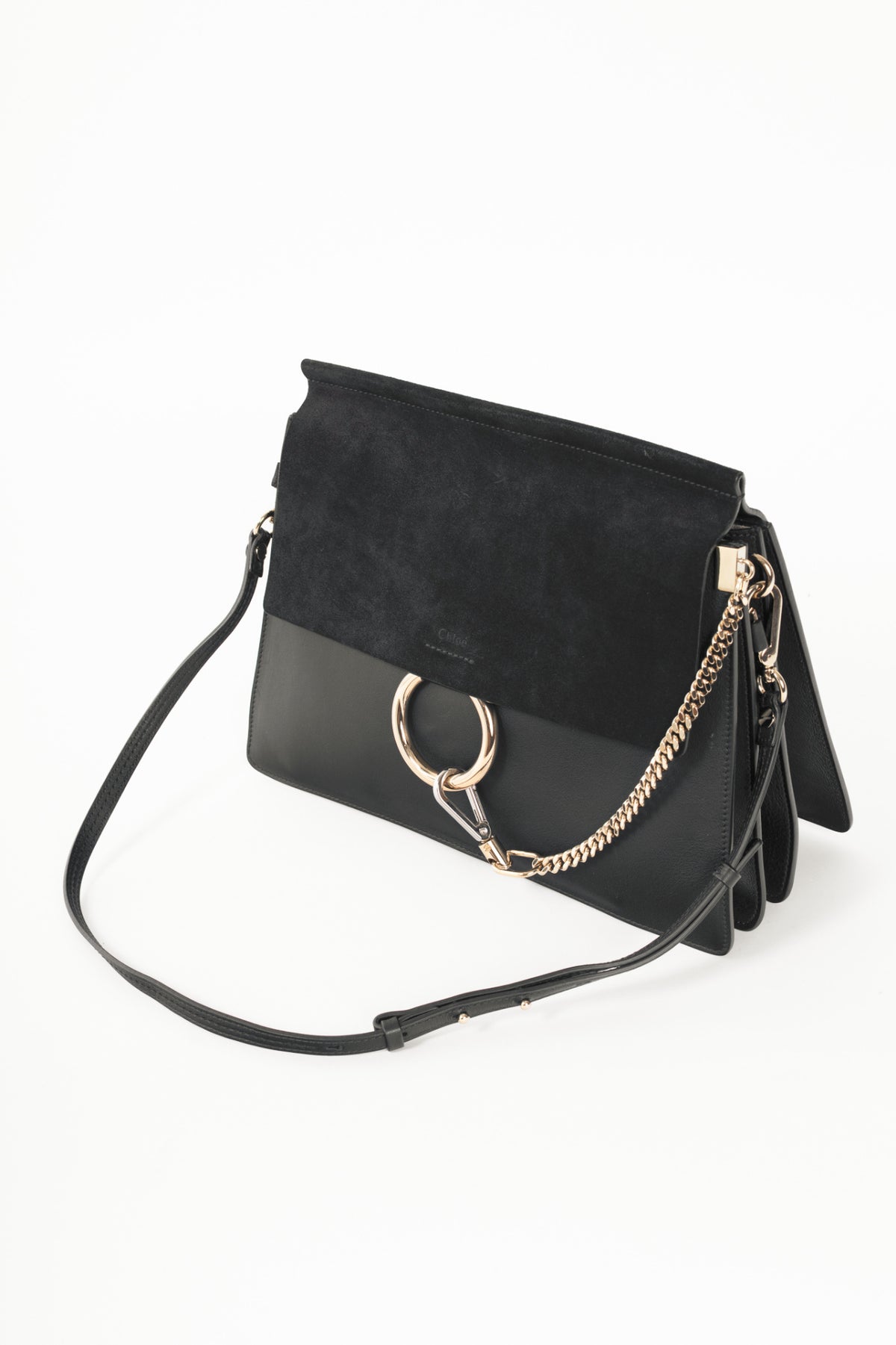 Chloe black suede faye bag