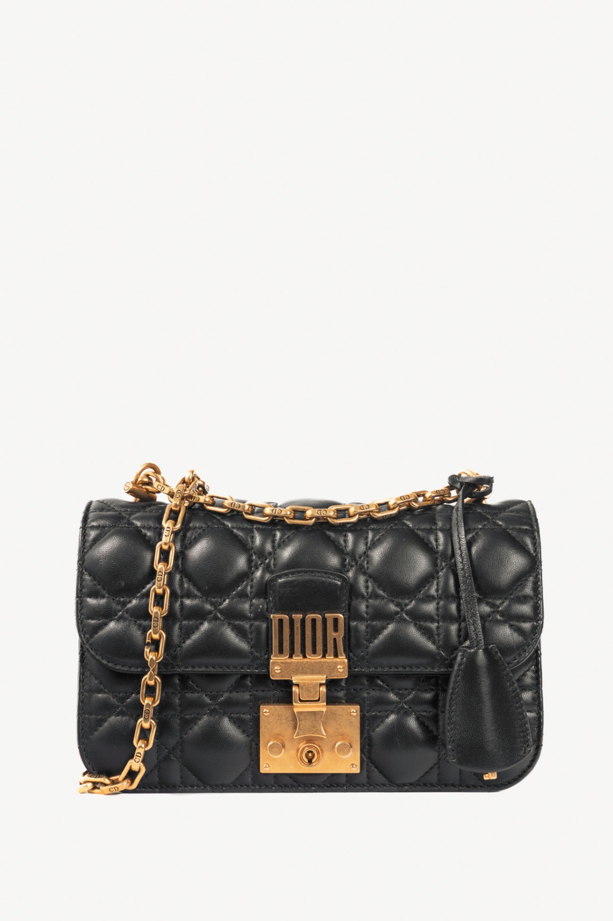 Dior black cannage heavy chain crossbody