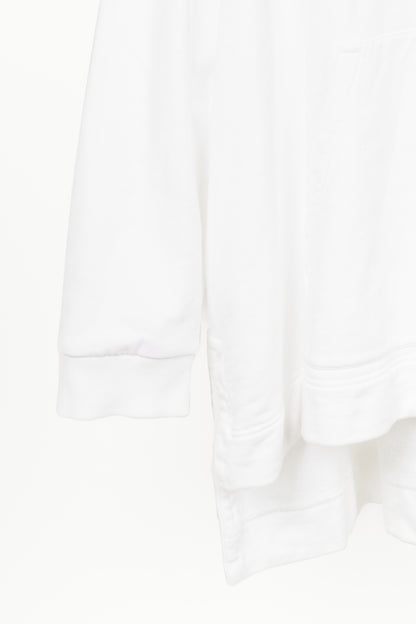 Burberry White Deer-Embroidered Cotton Oversized Hoodie