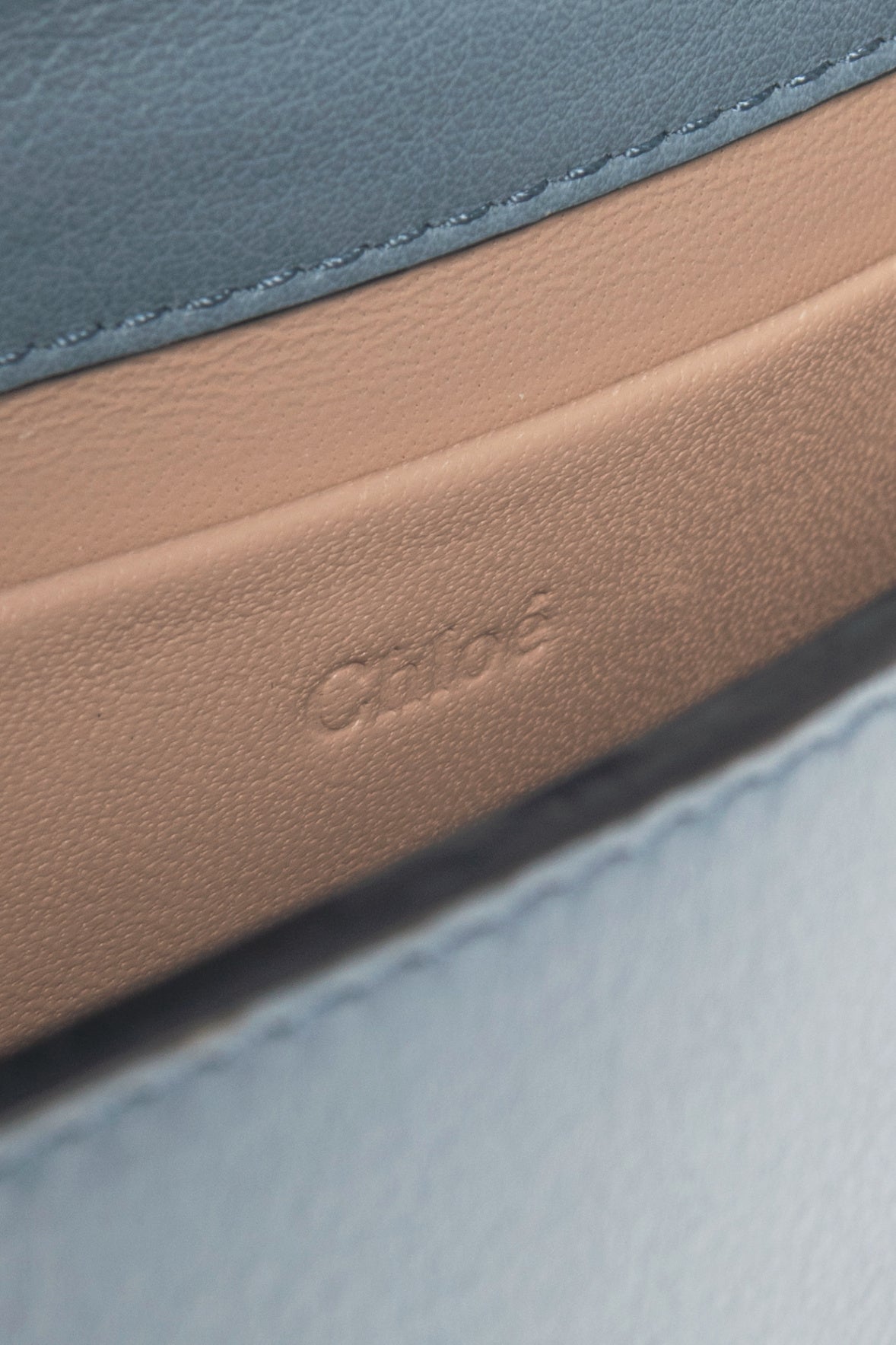 Chloe blue circle handle nile clutch