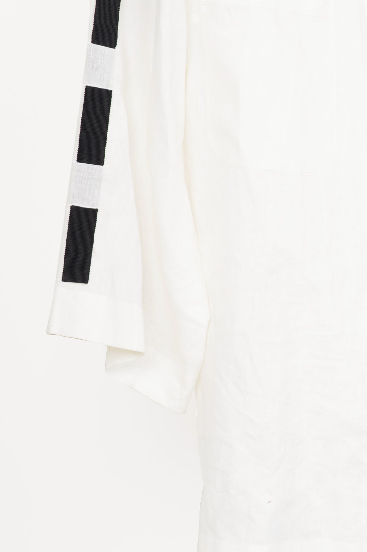 Chanel white linen w/ black bow vintage top