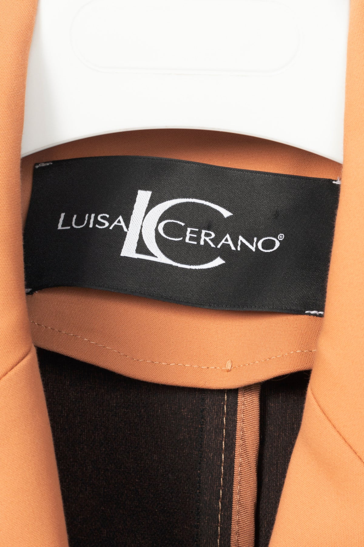 Luisa Cerano Tan Cotton Double-Breasted Utility-Style Blazer