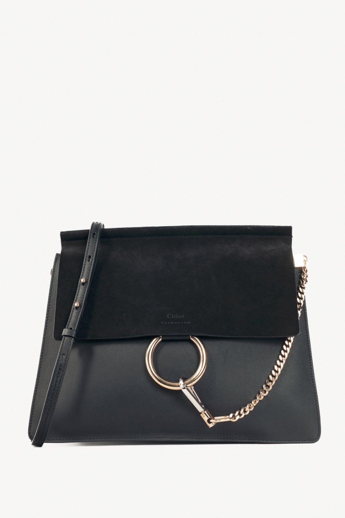 Chloe black suede faye bag