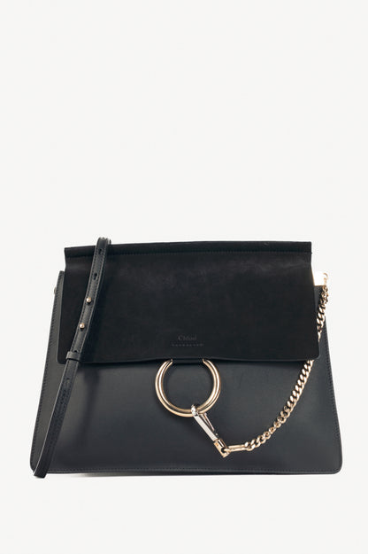 Chloe black suede faye bag