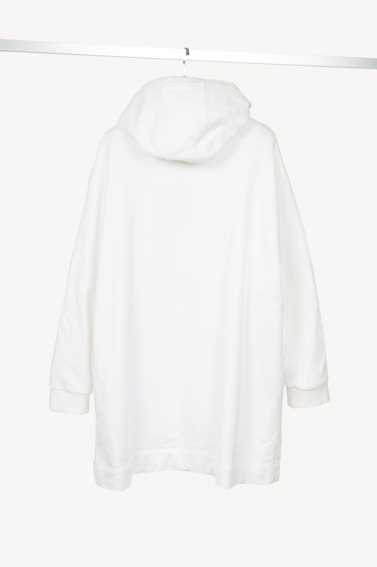 Burberry White Deer-Embroidered Cotton Oversized Hoodie
