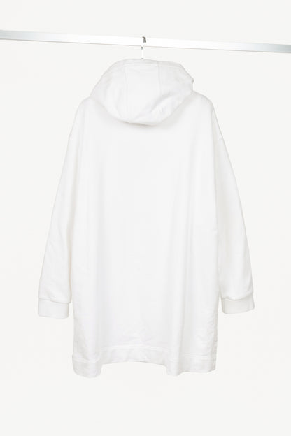 Burberry White Deer-Embroidered Cotton Oversized Hoodie
