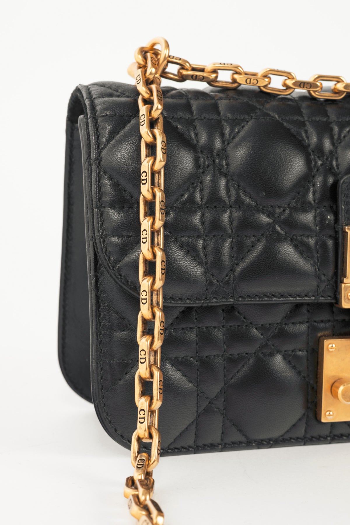 Dior black cannage heavy chain crossbody