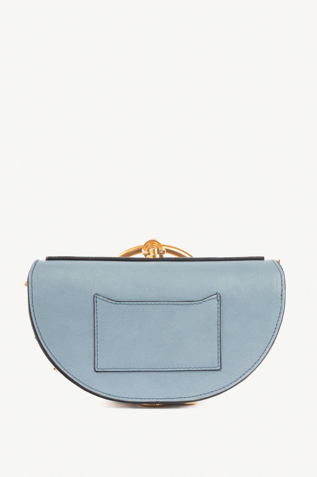Chloe blue circle handle nile clutch