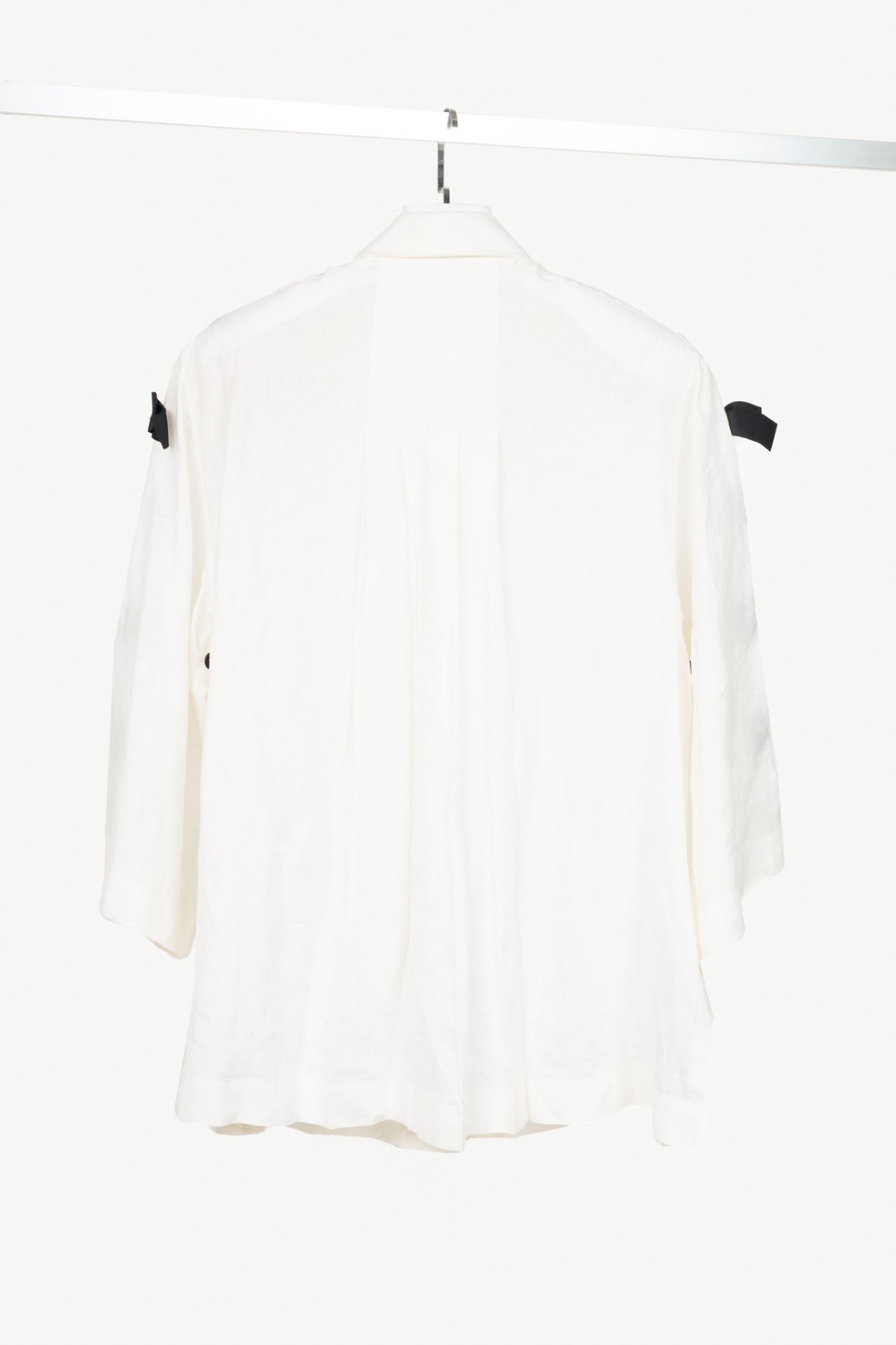 Chanel white linen w/ black bow vintage top