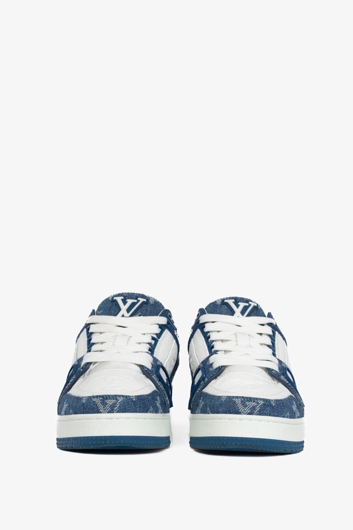 Louis Vuitton blue denim monogram sneaker, sz 4.5