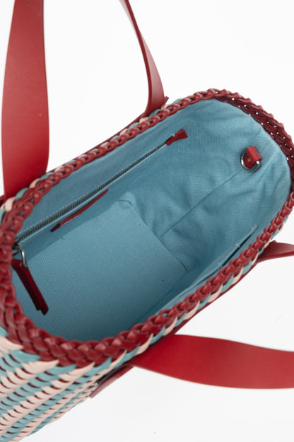 Miu Miu SS18 pink red woven crossbody bag