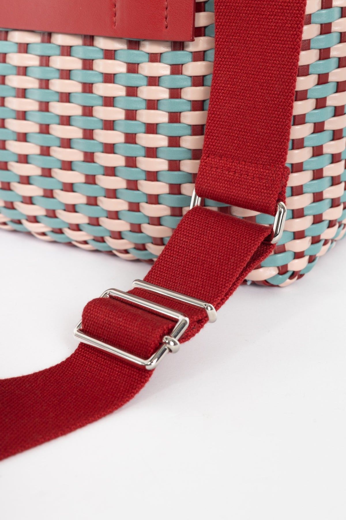 Miu Miu SS18 pink red woven crossbody bag