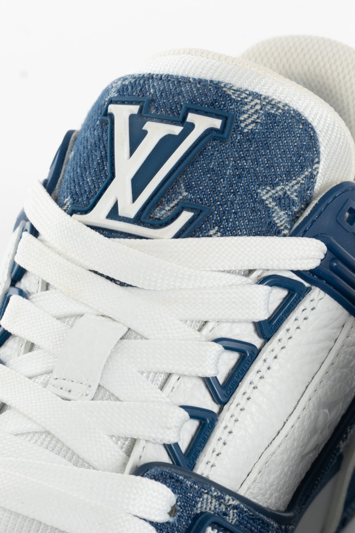 Louis Vuitton blue denim monogram sneaker, sz 4.5