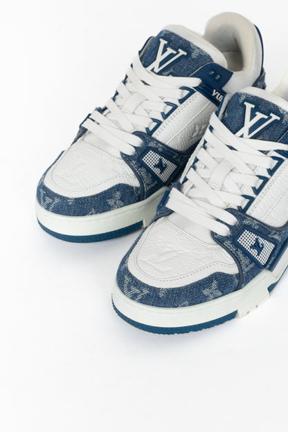 Louis Vuitton blue denim monogram sneaker, sz 4.5