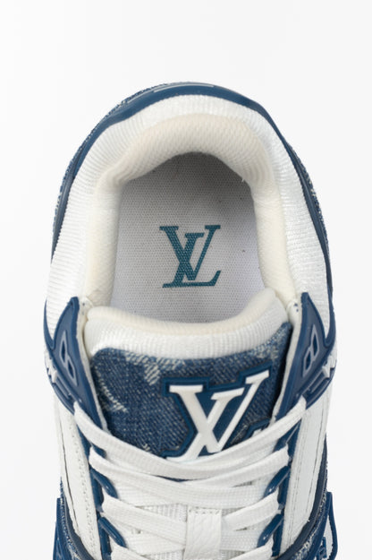 Louis Vuitton blue denim monogram sneaker, sz 4.5
