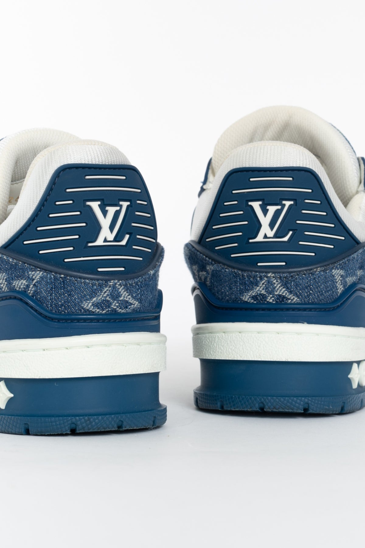 Louis Vuitton blue denim monogram sneaker, sz 4.5