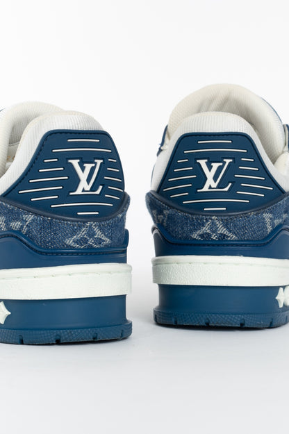 Louis Vuitton blue denim monogram sneaker, sz 4.5