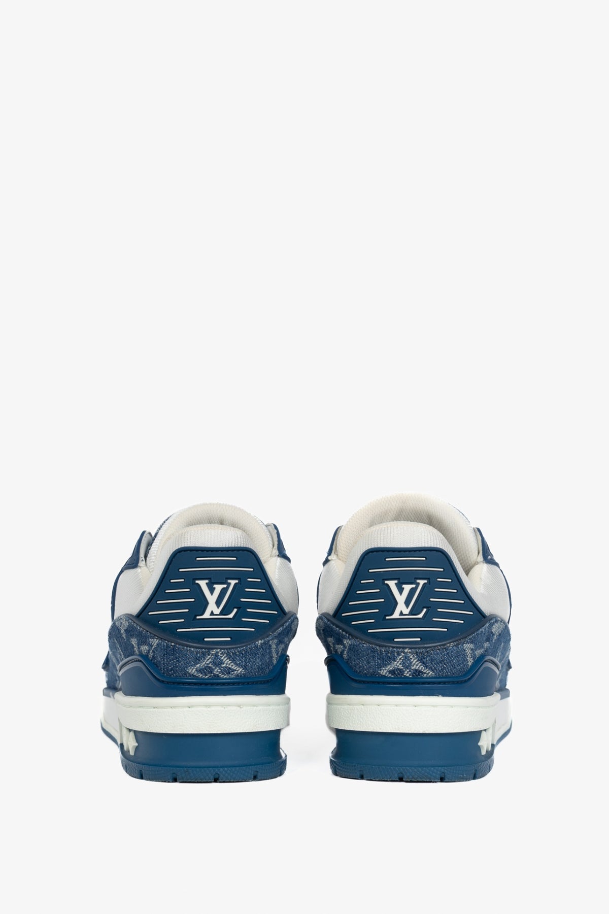 Louis Vuitton blue denim monogram sneaker, sz 4.5