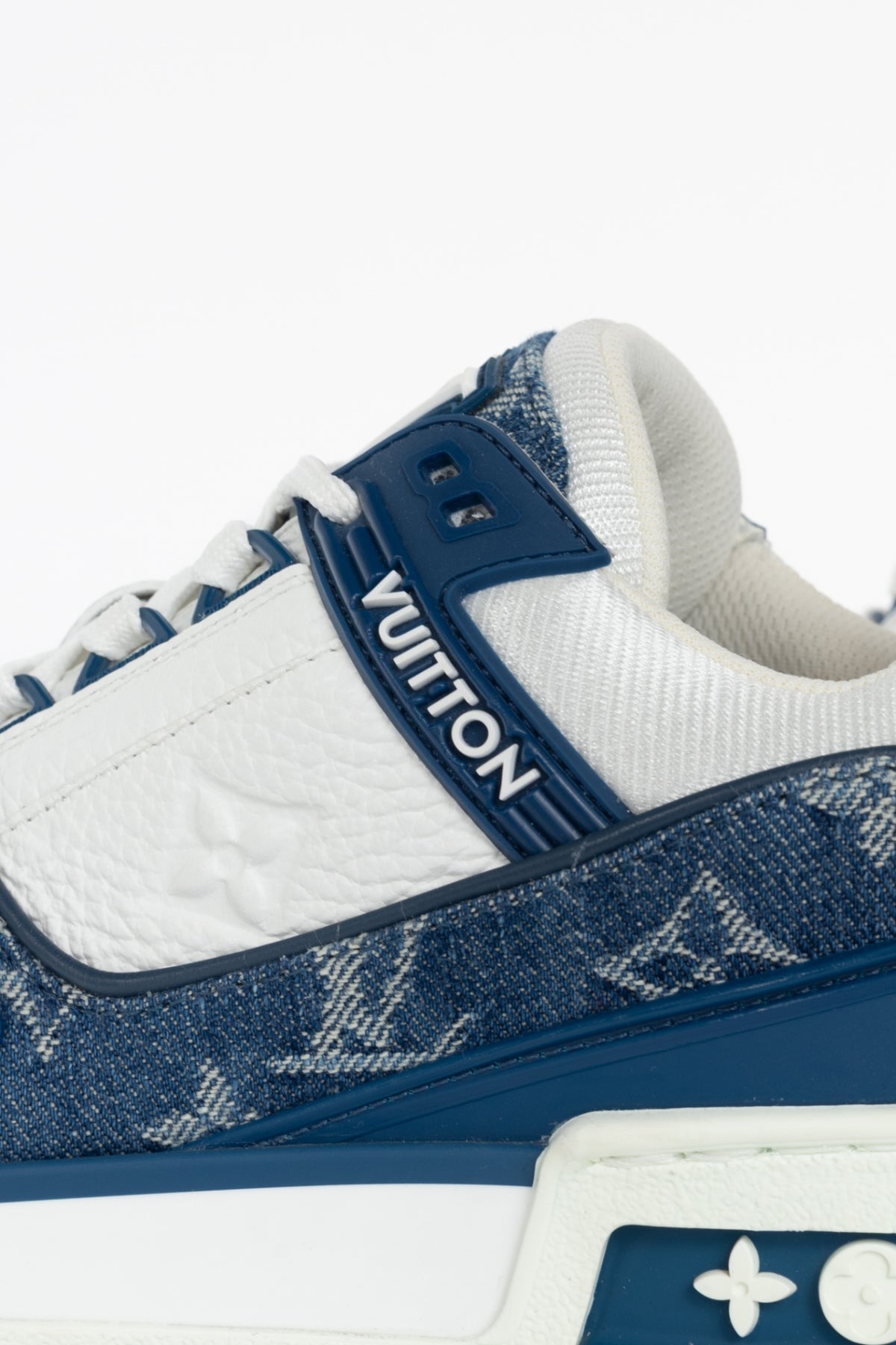 Louis Vuitton blue denim monogram sneaker, sz 4.5