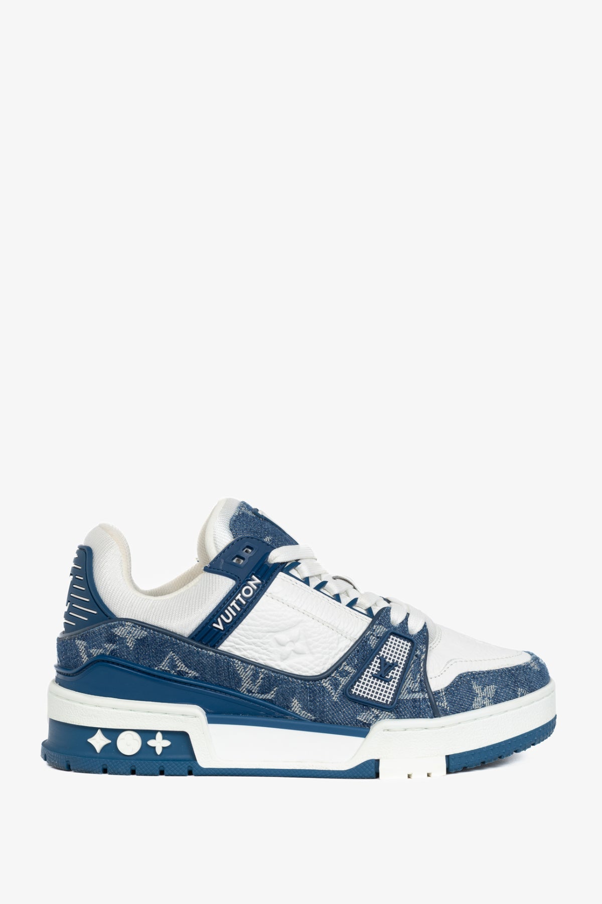 Louis Vuitton blue denim monogram sneaker, sz 4.5