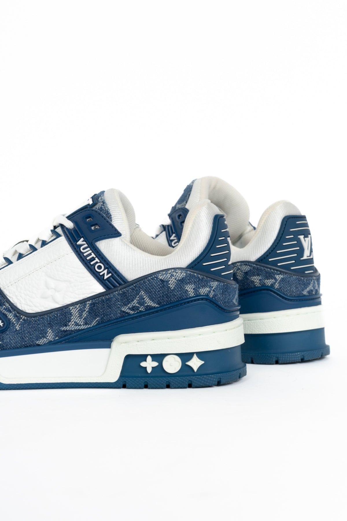 Louis Vuitton blue denim monogram sneaker, sz 4.5
