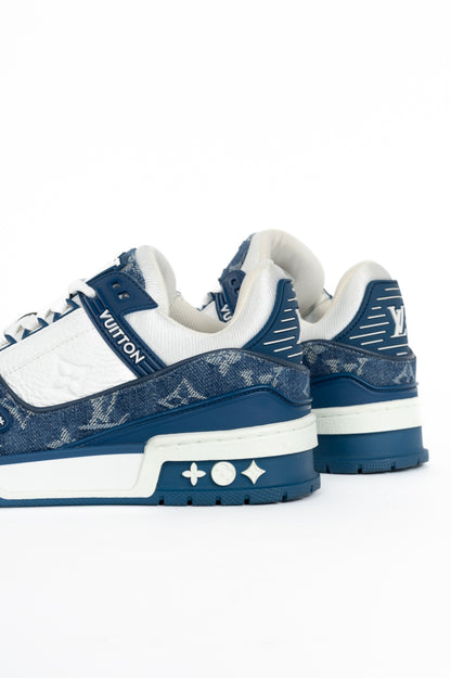 Louis Vuitton blue denim monogram sneaker, sz 4.5