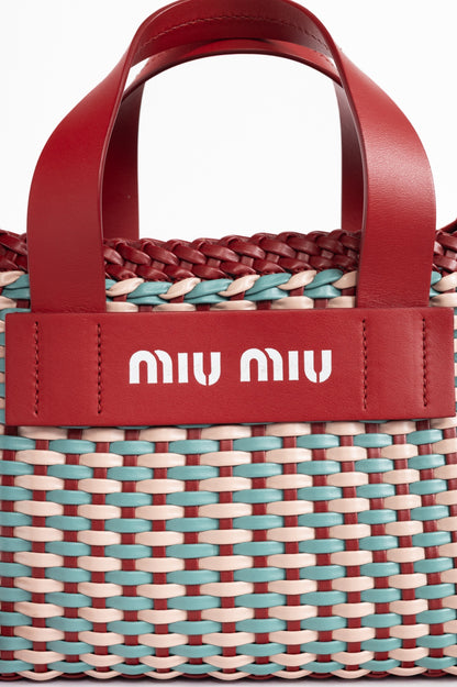 Miu Miu SS18 pink red woven crossbody bag