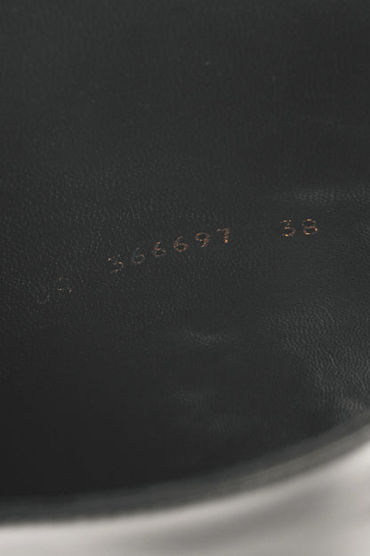 Saint Laurent AW14 Runway Babies 40 Black Leather Studded Knee-High Boots