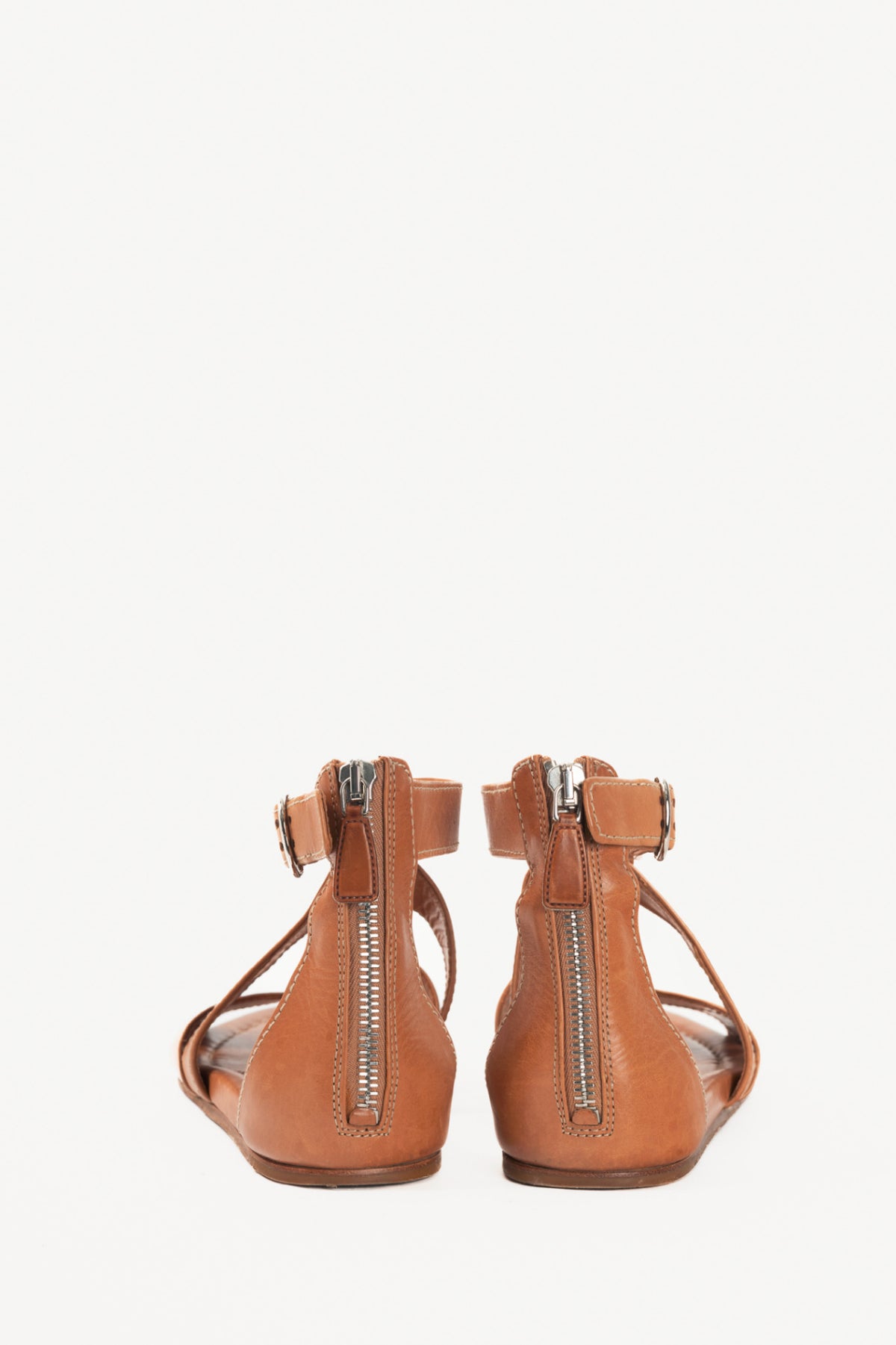 Prada Naturale Leather Cutout Flat Sandals