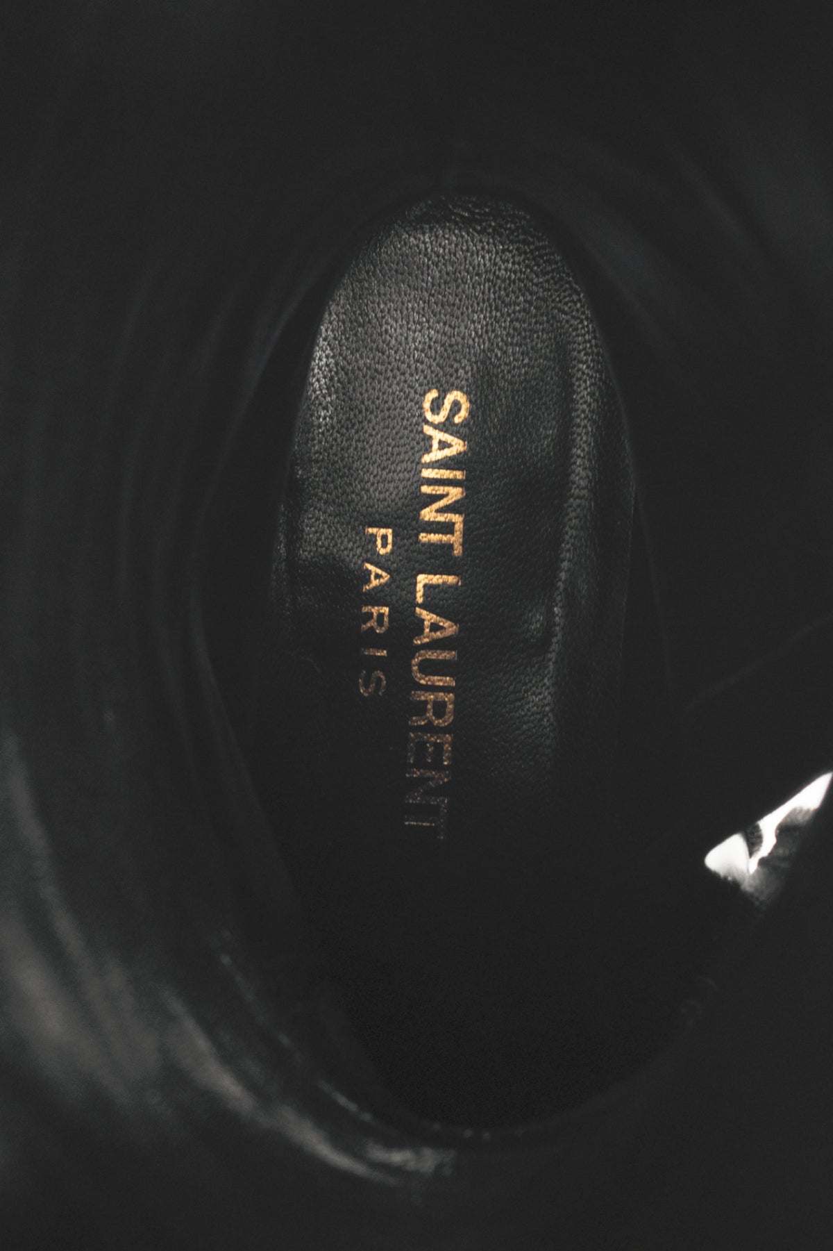 Saint Laurent AW14 Runway Babies 40 Black Leather Studded Knee-High Boots
