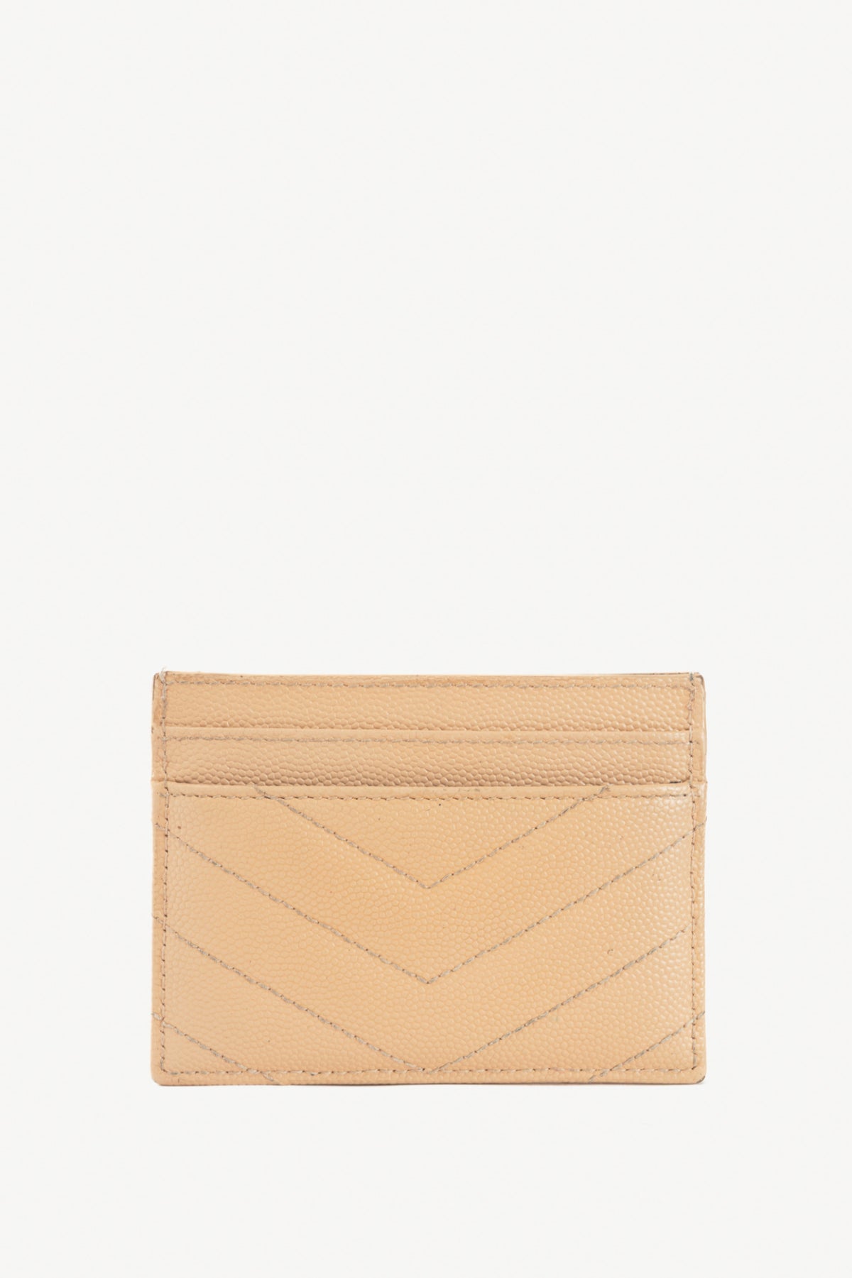 Saint Laurent Crema Soft Grain de Poudre Tech YSL-Monogram Card Case