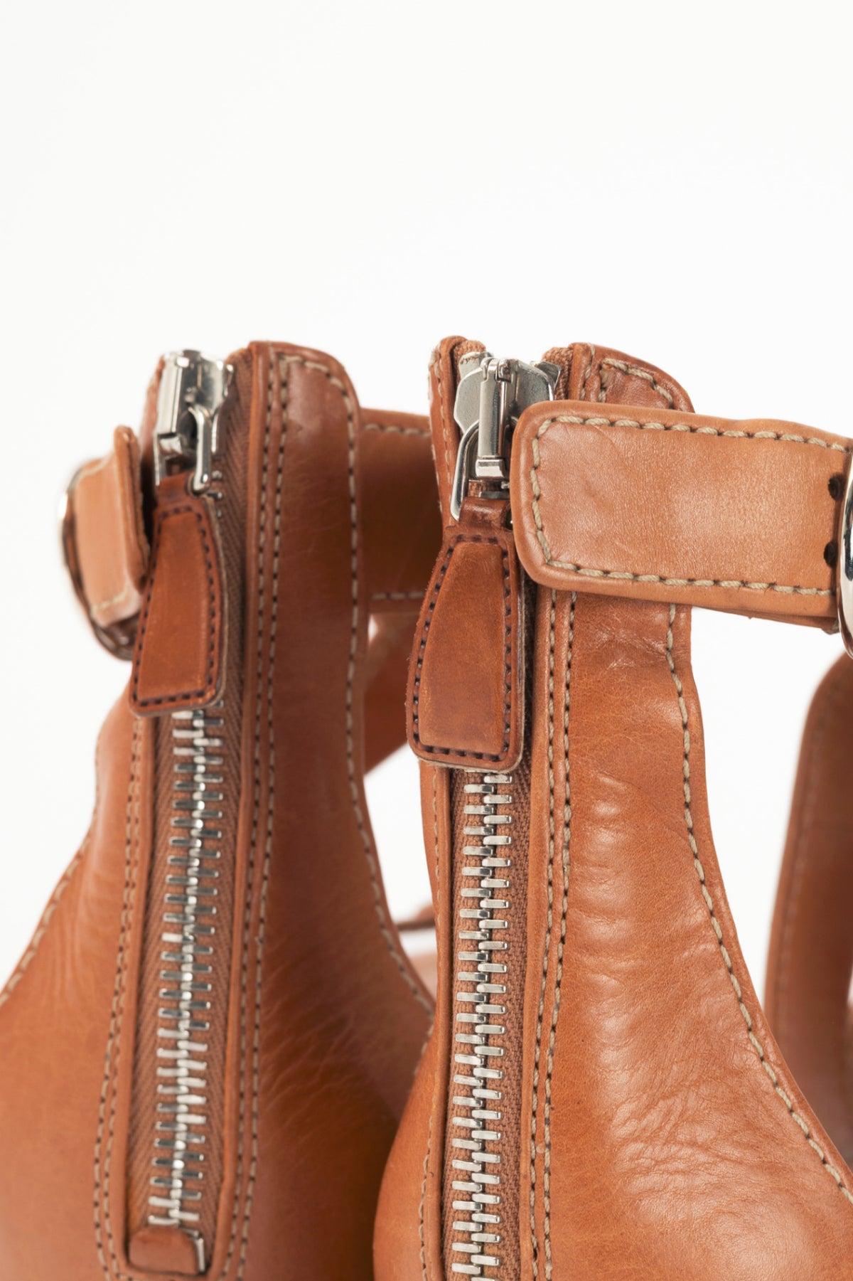 Prada Naturale Leather Cutout Flat Sandals