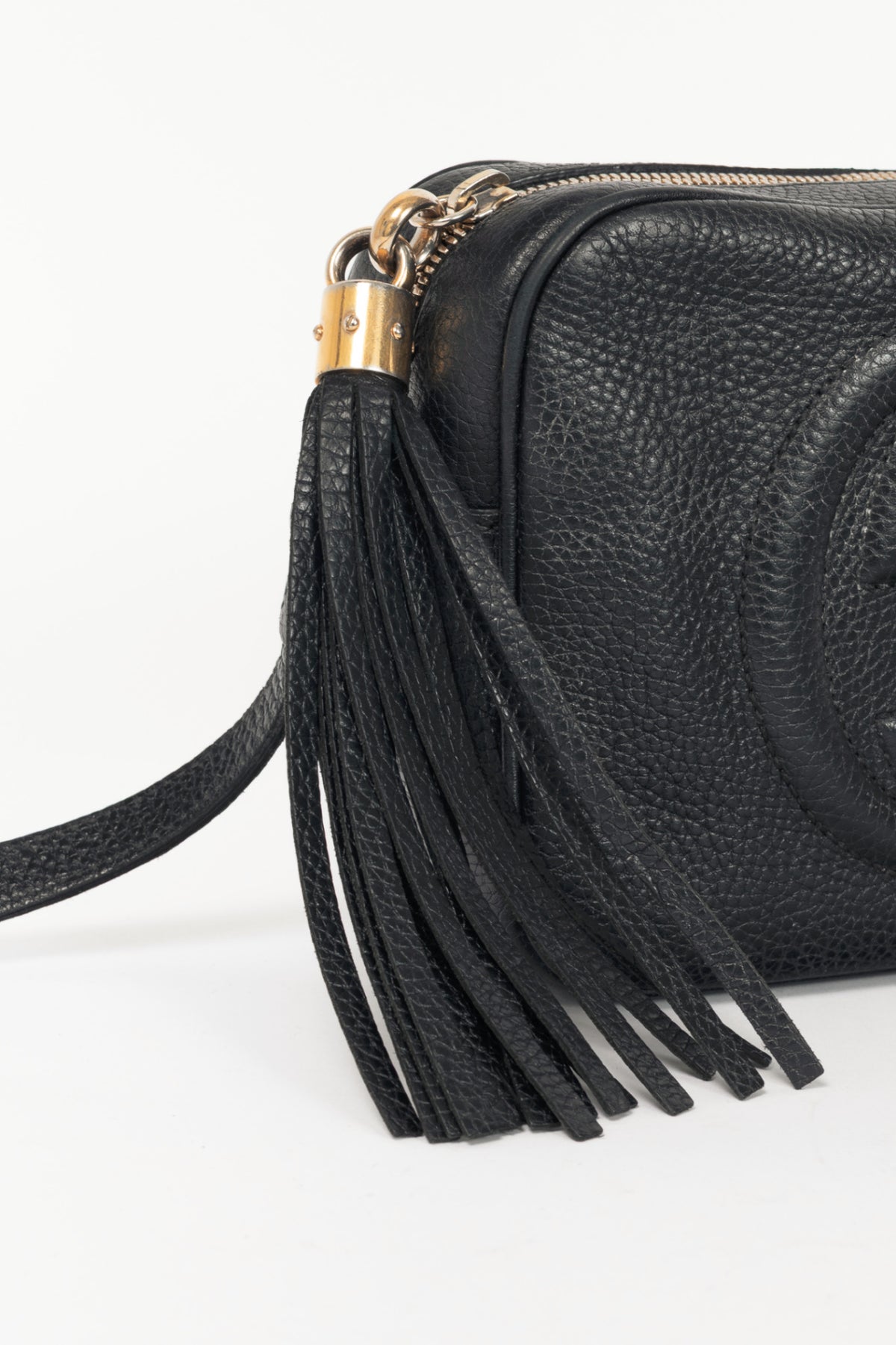 Gucci Soho Disco Black Pebbled-Leather GG Crossbody