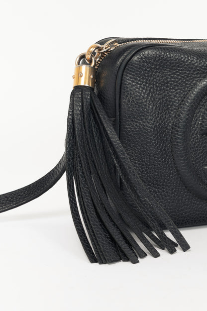 Gucci Soho Disco Black Pebbled-Leather GG Crossbody