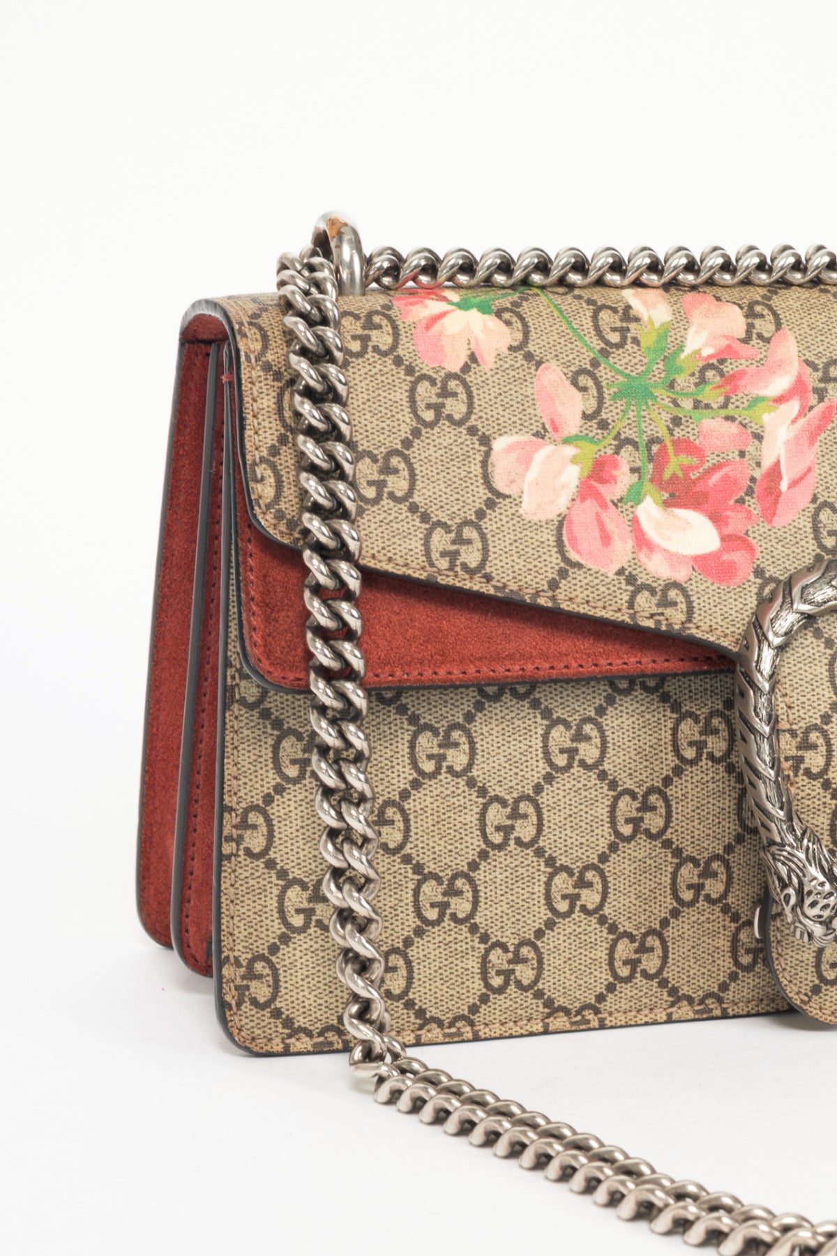 Gucci Dionysus Small Antique Rose Blooms GG Supreme Chain Bag