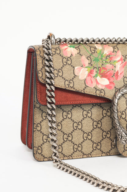 Gucci Dionysus Small Antique Rose Blooms GG Supreme Chain Bag