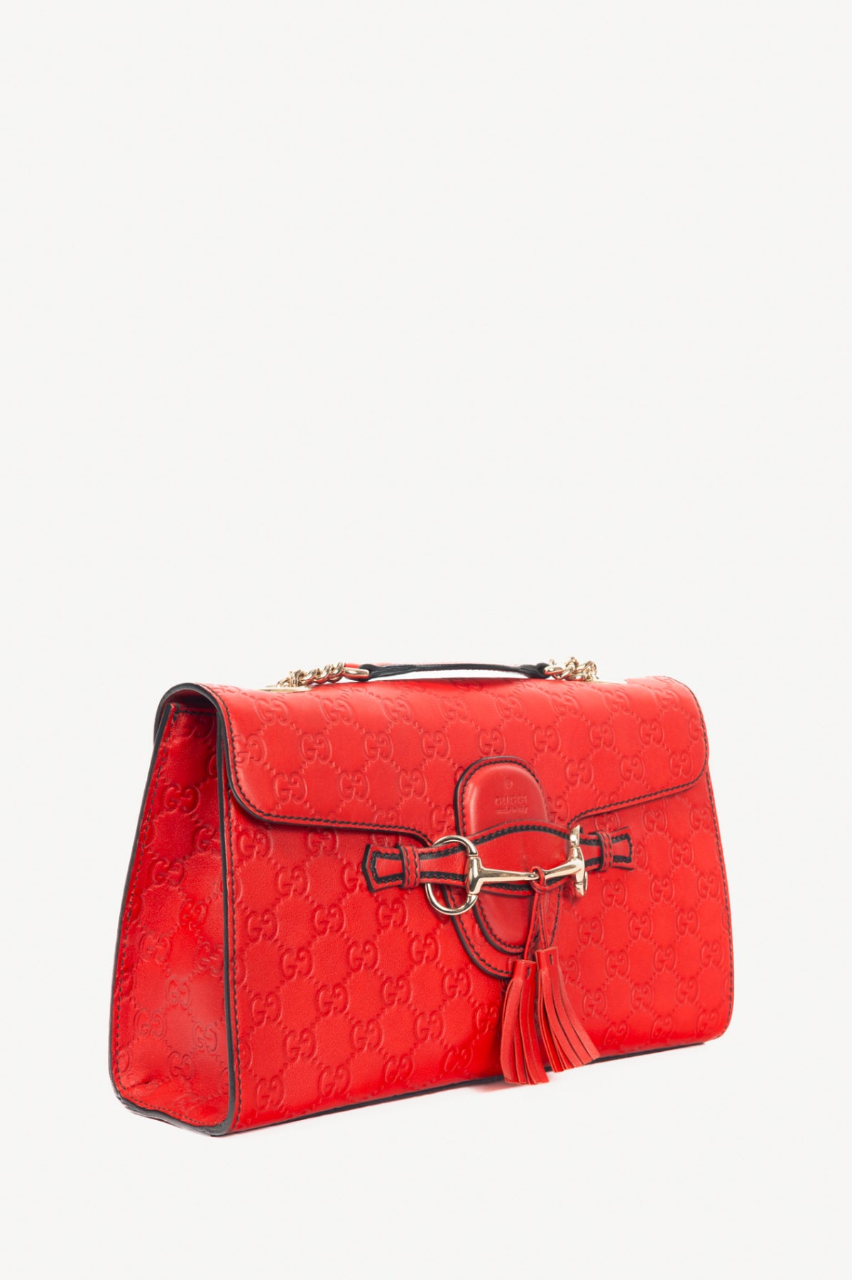 Gucci Emily Red Microguccissima Chain Shoulder Bag