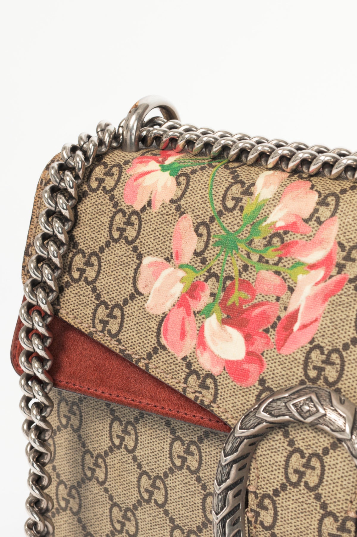 Gucci Dionysus Small Antique Rose Blooms GG Supreme Chain Bag