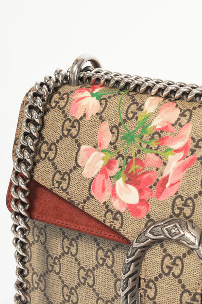 Gucci Dionysus Small Antique Rose Blooms GG Supreme Chain Bag