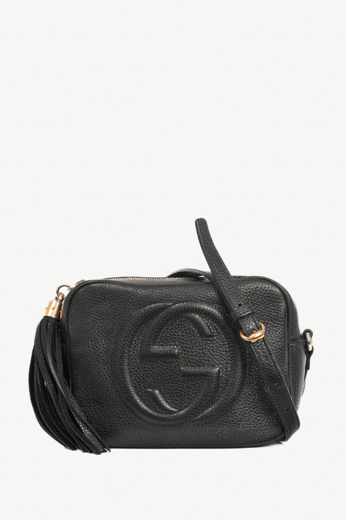 Gucci Soho Disco Black Pebbled-Leather GG Crossbody