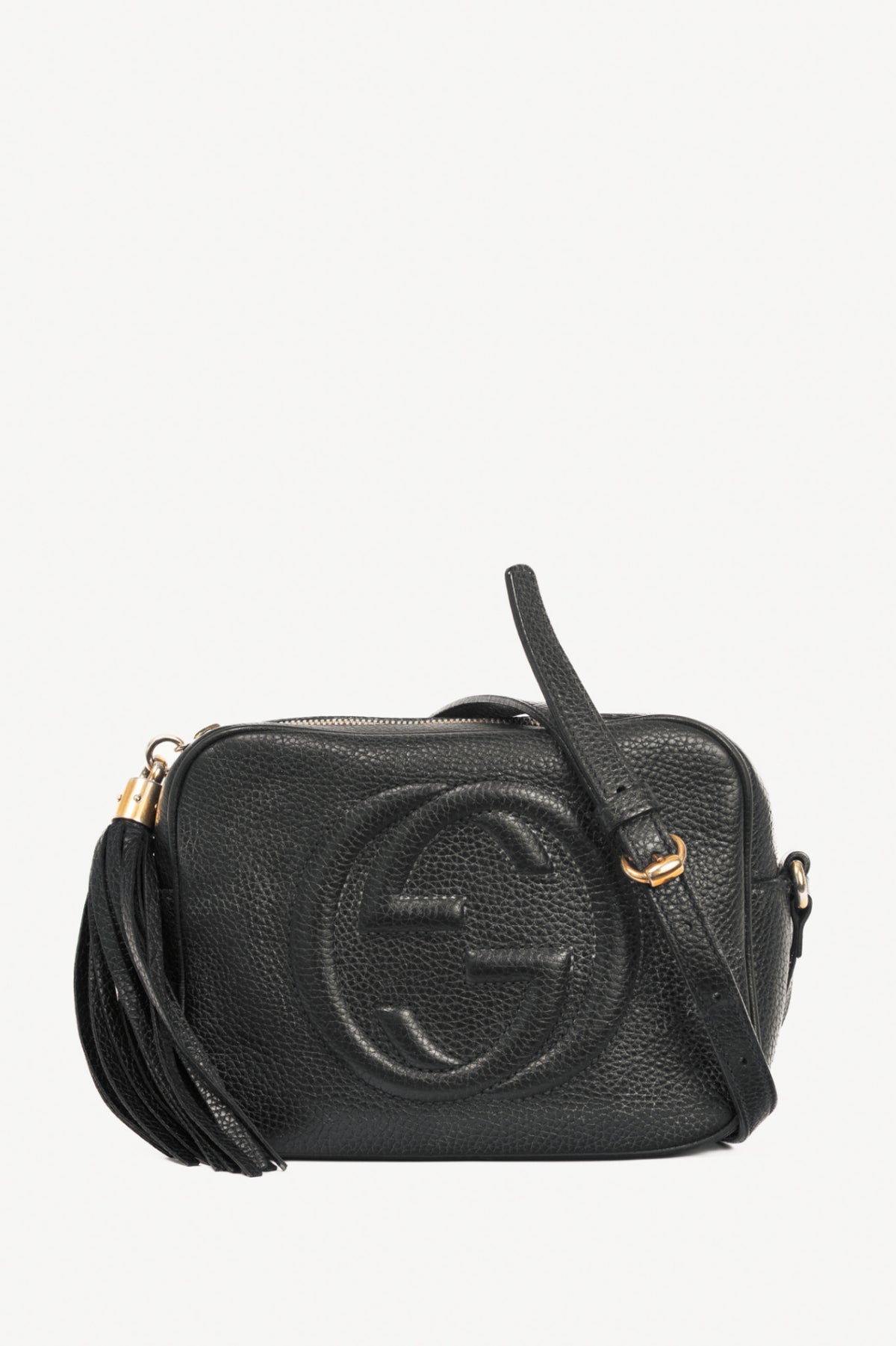 Gucci Soho Disco Black Pebbled-Leather GG Crossbody