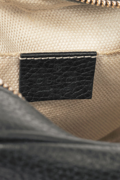 Gucci Soho Disco Black Pebbled-Leather GG Crossbody