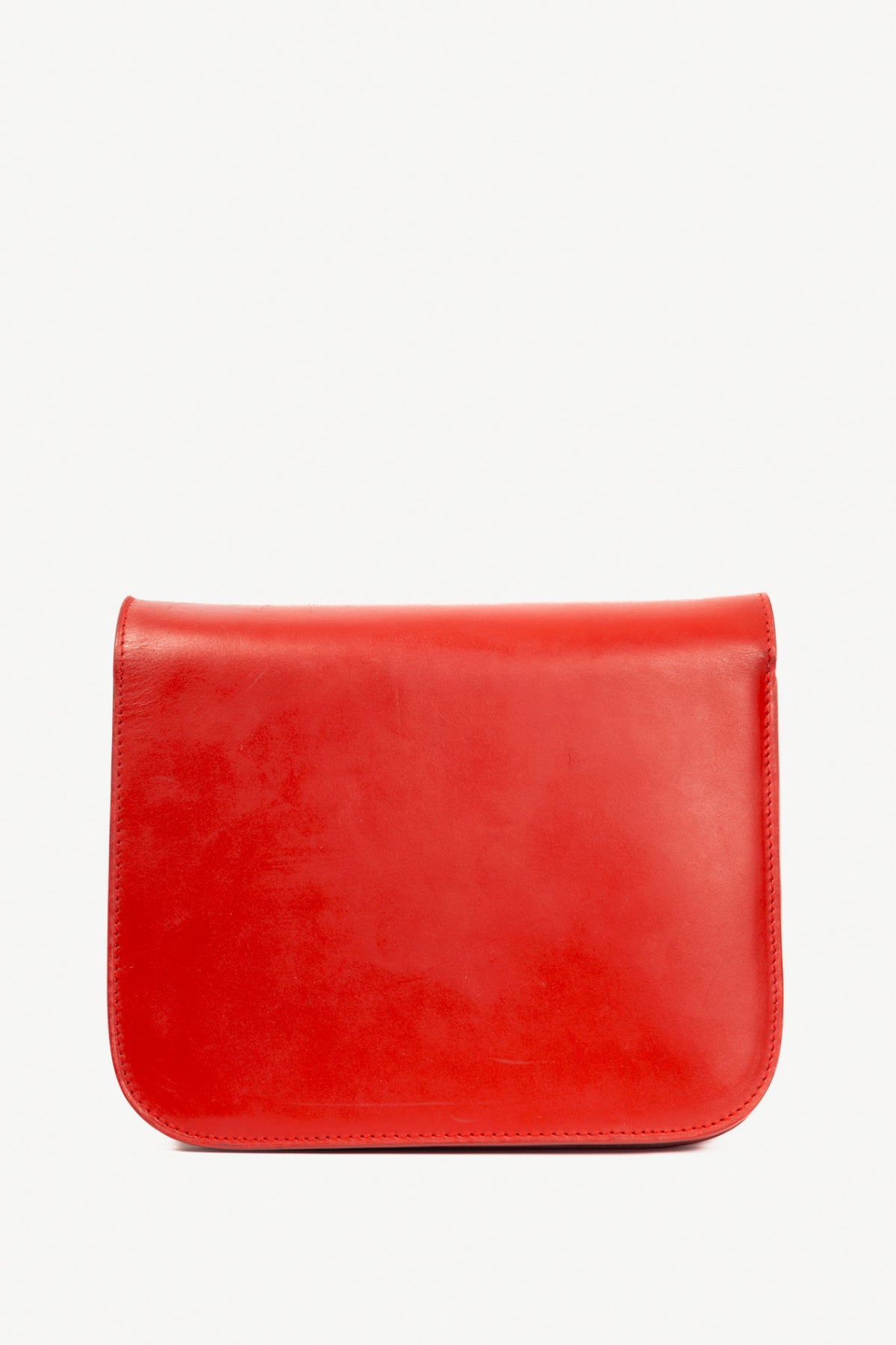 Celine Classic Box Medium Red Smooth Calfskin Shoulder Bag