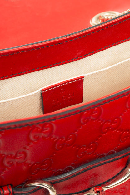 Gucci Emily Red Microguccissima Chain Shoulder Bag